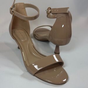 Kelly & Katie Nude Patent 1” Heels with Ankle Strap NWOT Size 7.5